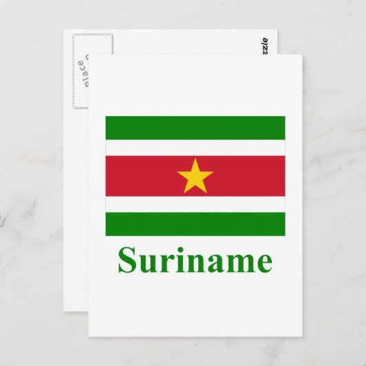 Carte Postale drapeau Suriname avec nom (Devant / Derrière)
