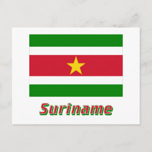 Carte Postale drapeau Suriname avec nom