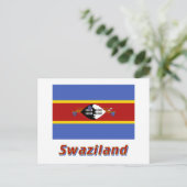 Carte Postale Drapeau Swaziland avec nom (Debout devant)