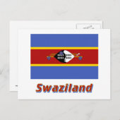 Carte Postale Drapeau Swaziland avec nom (Devant / Derrière)
