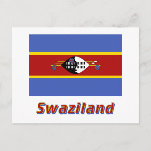 Carte Postale Drapeau Swaziland avec nom