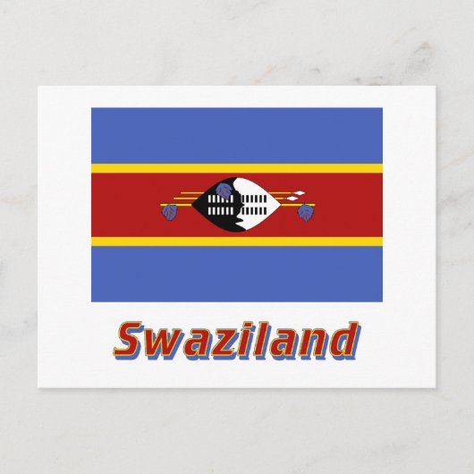 Carte Postale Drapeau Swaziland avec nom (Devant)
