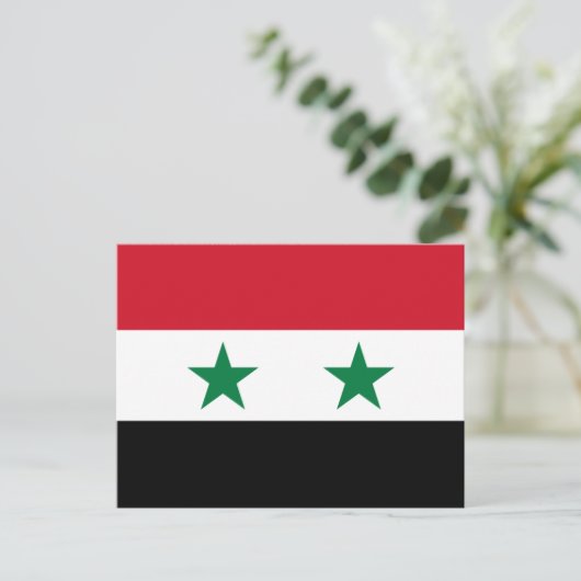 Carte Postale Drapeau syrien, Drapeau de Syrie (Debout devant)
