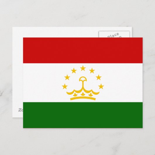 Carte Postale Drapeau tadjik (Devant / Derrière)