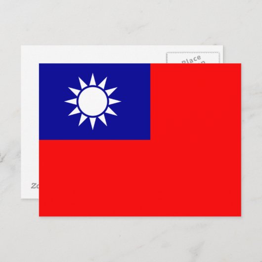 Carte postale Drapeau Taïwan (Devant / Derrière)