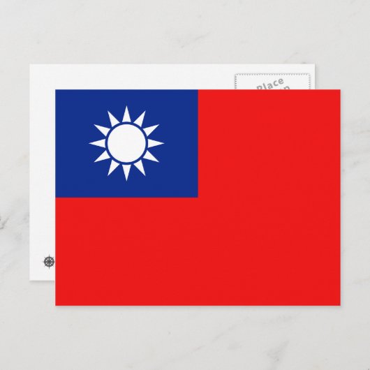 Carte postale Drapeau Taïwan (Devant / Derrière)