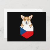 Carte Postale Drapeau Tchèque Pembroke Welsh Corgi Chien Dans Po (Devant / Derrière)