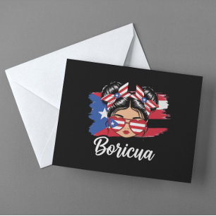 Carte Postale Drapeau tendance Boricua Girl Porto Rico