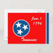 Carte postale Drapeau Tennessee (Devant / Derrière)
