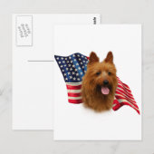 Carte Postale Drapeau Terrier australien (Devant / Derrière)