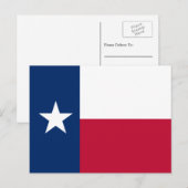 Carte Postale Drapeau Texan, Drapeau du Texas (Devant / Derrière)