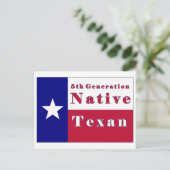Carte Postale Drapeau texan natif de 5e génération (Debout devant)