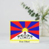 Carte Postale Drapeau Tibétain - Tibet libre ! (Debout devant)
