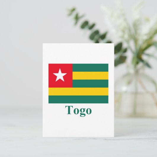 Carte Postale Drapeau Togo avec nom (Debout devant)