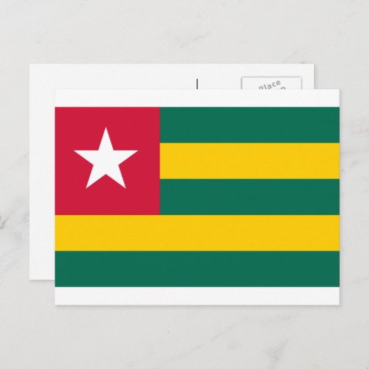 Carte Postale Drapeau togolais, Drapeau du Togo (Devant / Derrière)
