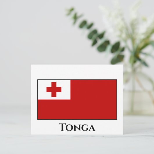 Carte Postale Drapeau Tonga (Debout devant)