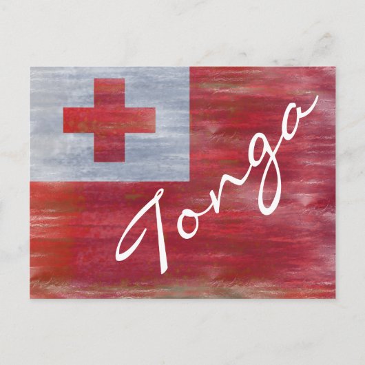 Carte Postale Drapeau tonga en détresse (Devant)