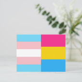 Carte Postale Drapeau Transgenre Pansexual Dual Pride (Debout devant)