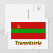Carte Postale Drapeau transnistrien portant le nom (Devant / Derrière)