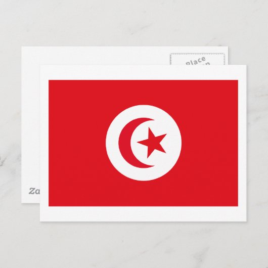 Carte postale Drapeau Tunisie (Devant / Derrière)