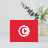 Carte Postale Drapeau tunisien, Drapeau de la Tunisie (Debout devant)