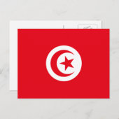 Carte Postale Drapeau tunisien, Drapeau de la Tunisie (Devant / Derrière)