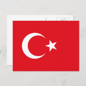 Carte Postale Drapeau turc, Drapeau de la Turquie (Devant / Derrière)