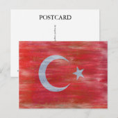 Carte Postale Drapeau turc en détresse (Devant / Derrière)