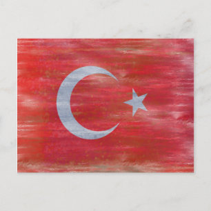 Carte Postale Drapeau turc en détresse