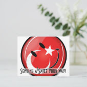 Carte Postale Drapeau turc souriant (Debout devant)