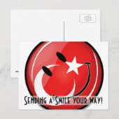 Carte Postale Drapeau turc souriant (Devant / Derrière)