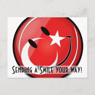Carte Postale Drapeau turc souriant