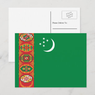 Carte Postale Drapeau turkmène, Drapeau du Turkménistan