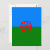 Carte Postale Drapeau tzigane romani officiel (Devant / Derrière)