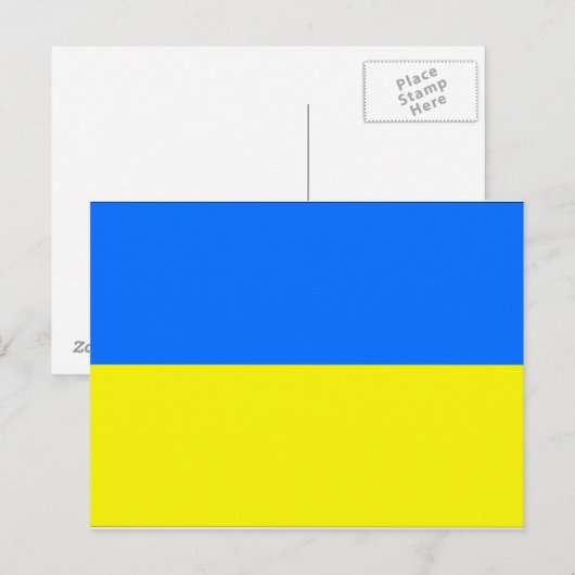 Carte Postale Drapeau Ukraine (Devant / Derrière)