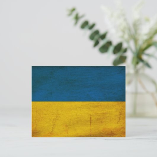Carte Postale Drapeau Ukraine (Debout devant)