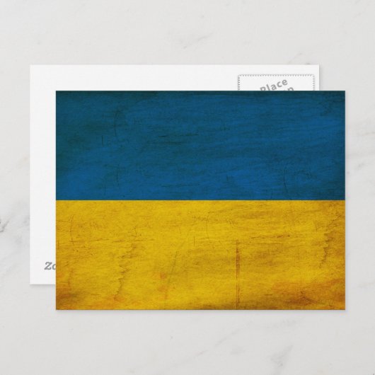 Carte Postale Drapeau Ukraine (Devant / Derrière)