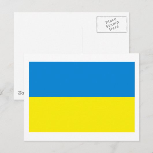Carte postale drapeau ukrainien (Devant / Derrière)