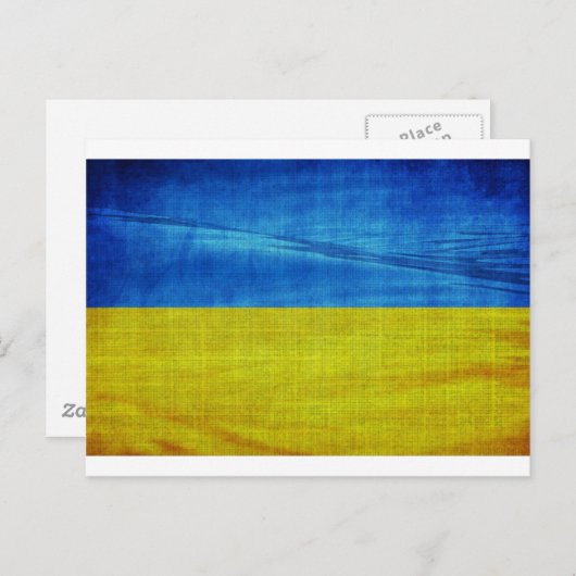 Carte Postale Drapeau ukrainien stylisé (Devant / Derrière)