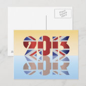 Carte postale drapeau Union Jack Angleterre 2013 (Devant / Derrière)