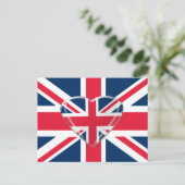 Carte Postale Drapeau Union Jack avec conception cardiaque (Debout devant)
