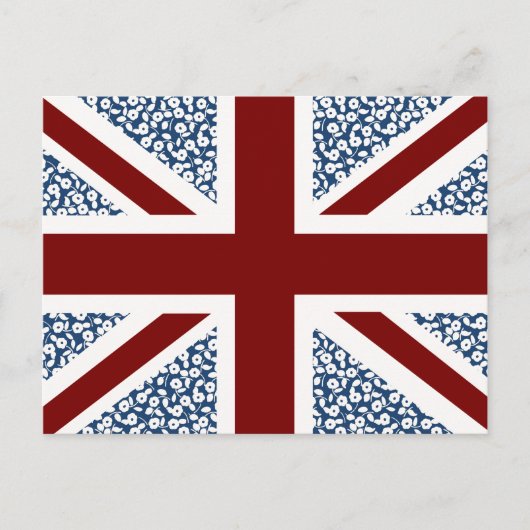 Carte Postale Drapeau Union Jack Calico Floral (Devant)