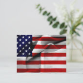 Carte Postale Drapeau US, Effet Fabric (Debout devant)