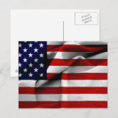 Carte Postale Drapeau US, Effet Fabric (Devant / Derrière)