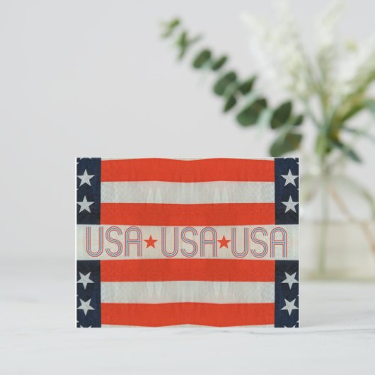 Carte postale drapeau USA (Debout devant)