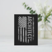 Carte Postale Drapeau USA en détresse design Architecte (Debout devant)