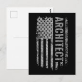 Carte Postale Drapeau USA en détresse design Architecte (Devant / Derrière)