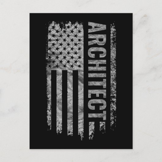 Carte Postale Drapeau USA en détresse design Architecte (Devant)