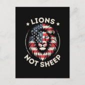 Carte Postale Drapeau USA, LIONS ET NON MOUTONS (Devant)