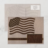 Carte Postale Drapeau USA Soft en cuir (Devant / Derrière)